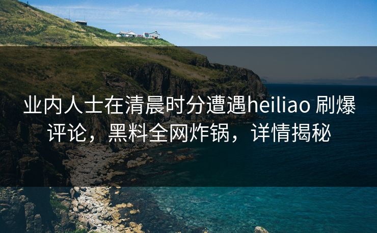 业内人士在清晨时分遭遇heiliao 刷爆评论，黑料全网炸锅，详情揭秘