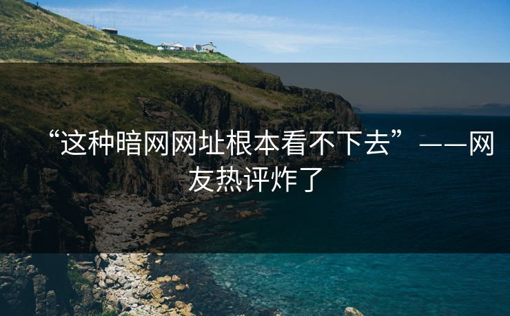 “这种暗网网址根本看不下去”——网友热评炸了