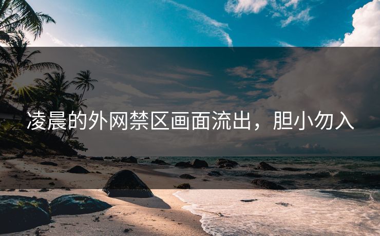 凌晨的外网禁区画面流出，胆小勿入