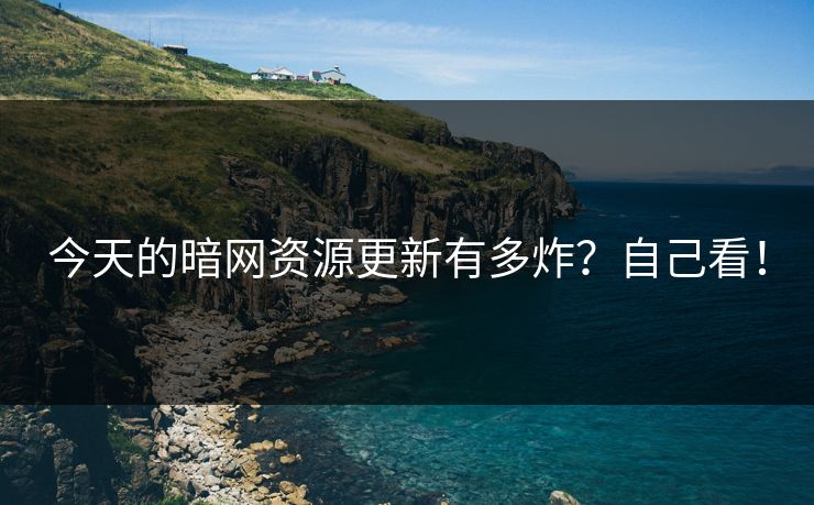 今天的暗网资源更新有多炸？自己看！