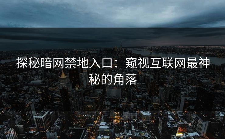 探秘暗网禁地入口：窥视互联网最神秘的角落