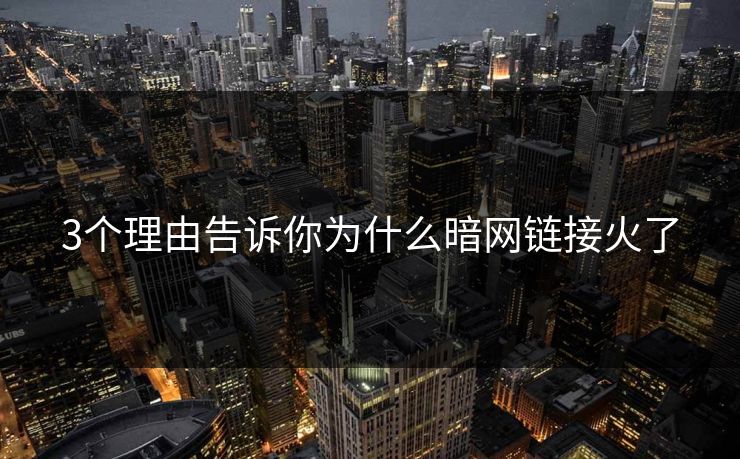 3个理由告诉你为什么暗网链接火了
