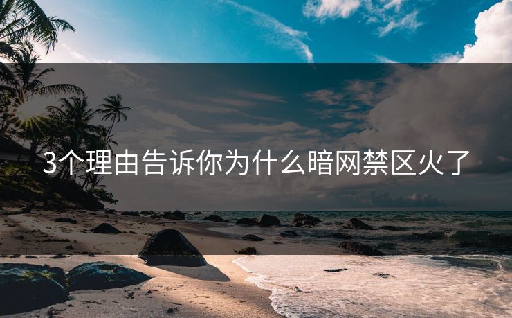 3个理由告诉你为什么暗网禁区火了