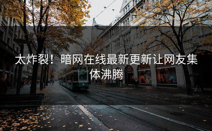 太炸裂！暗网在线最新更新让网友集体沸腾
