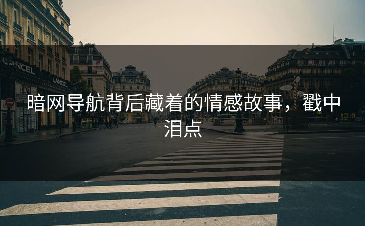 暗网导航背后藏着的情感故事，戳中泪点