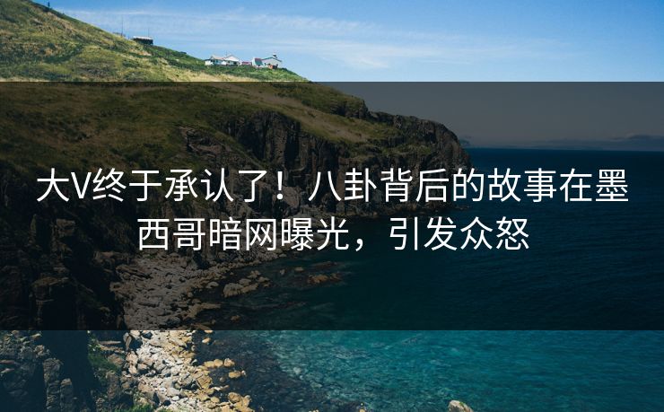 大V终于承认了！八卦背后的故事在墨西哥暗网曝光，引发众怒