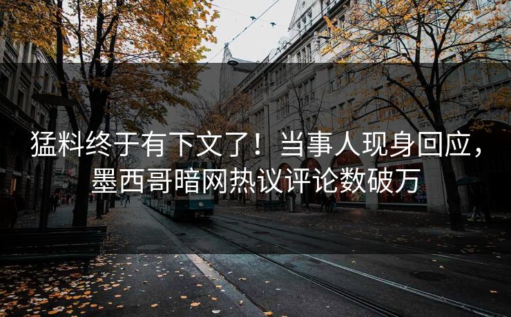 猛料终于有下文了！当事人现身回应，墨西哥暗网热议评论数破万