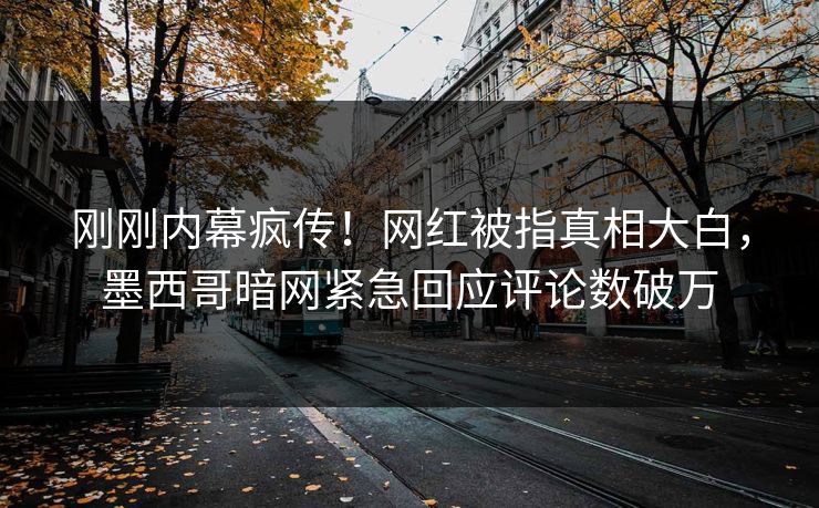 刚刚内幕疯传！网红被指真相大白，墨西哥暗网紧急回应评论数破万