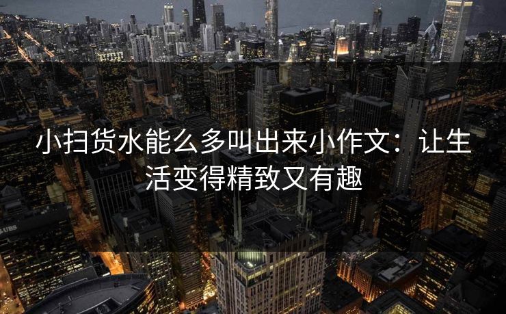 小扫货水能么多叫出来小作文：让生活变得精致又有趣